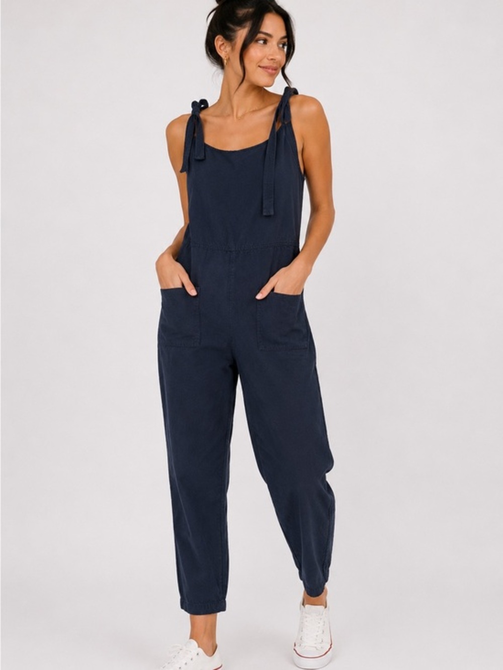 Navy Tie Strap Jumpsuit | Size Small